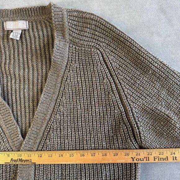 VTG 80s Cardigan Sweater Mens M Brown Wool Blend Chunky Knit LOFT & BROWNSTONE - Picture 5 of 7